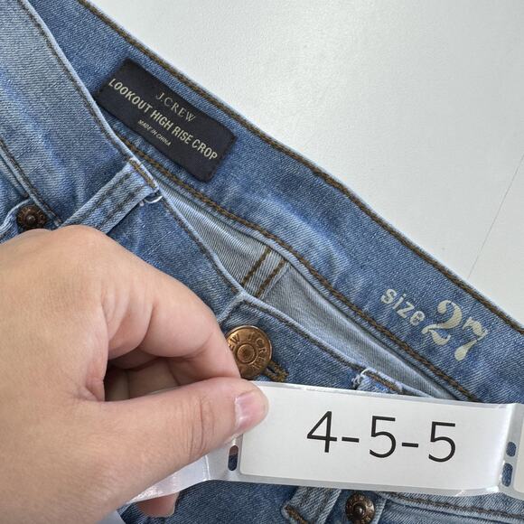 J Crew Jeans Womens 27 Blue Lookout High Rise Crop Stretch Denim Skinny Leg - Picture 4 of 10